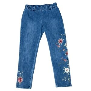 ✨ Soft Surrounding Jeans Women’s Petite Medium Pull-On Embroidered Denim Stretch